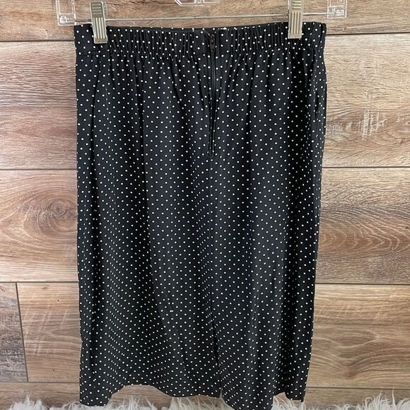 Ladies Petite Polka Dot Pencil Mini Skirt, Size Medium, Black White Polka Dots - Picture 3 of 7